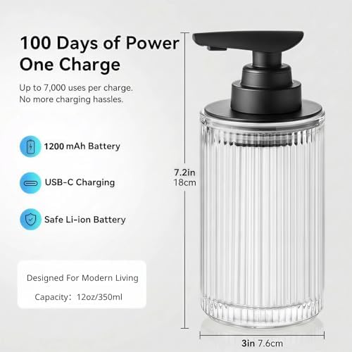 Automatic Touchless Liquid Soap Dispenser Clear Glass