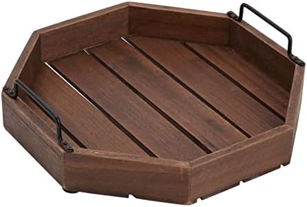 Farmlyn Creek Octagonal Wood Serving Tray - Centerpiece Tray with