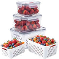 Fruit Storage Containers with Removable Colander, 3-Pack