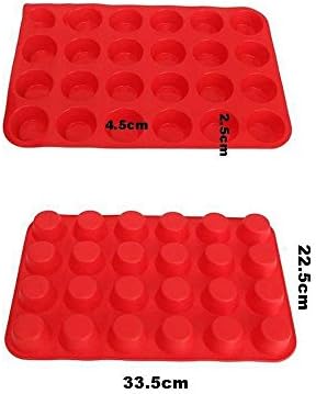 Silicone Mini Muffin Pan, Qtopun 4 Pack 24 Cups Silicone Mold Cups