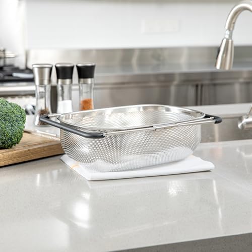 Restaurantware 6 qt Stainless Steel Over The Sink Colander