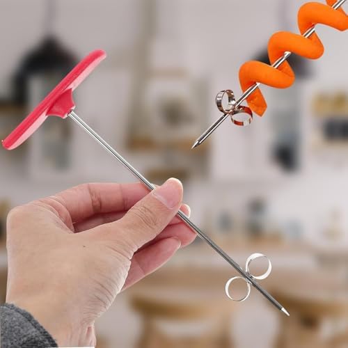 2 Pack Red Manual Vegetable Spiral Knife Kitchen Tool - Stainless