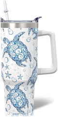 30oz Stainless Steel Sea Turtle Tumbler with Lid and Straw - Ocean