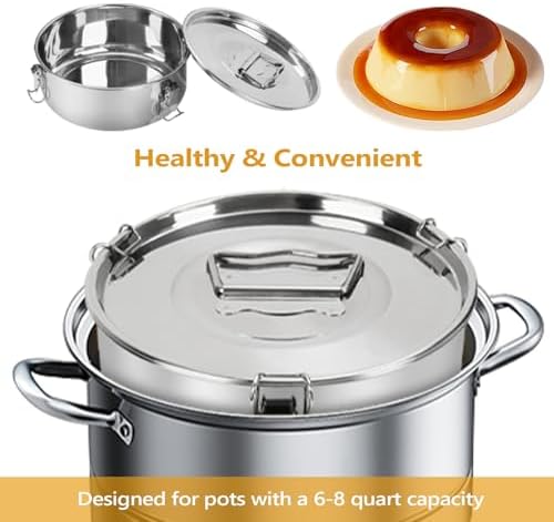 8 inch Flan Molds for Baking, Stainless Steel Quesillera Molde De Flan