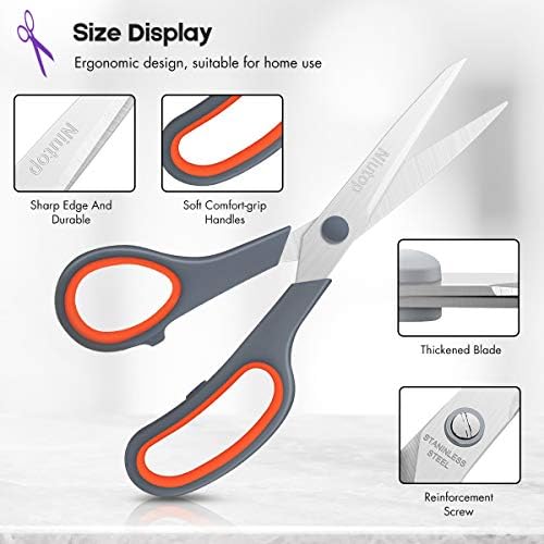 Scissors Bulk Set of 5-Pack, Niutop 8" Multipurpose Sharp Sewing Craft