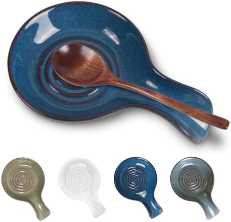 JINIHFW Spoon Rest for Kitchen, Ceramic Spoon Holder for Stove Top