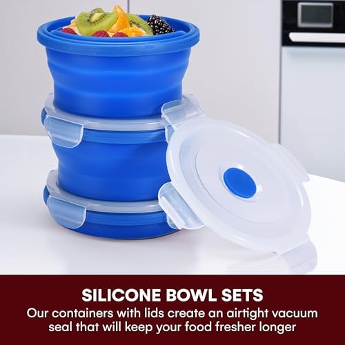 Collapsible Food Storage Containers with Lids - 13.5oz/0.4L Silicone