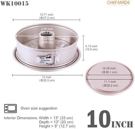 CHEFMADE 10 Inch 2‐in‐1 Springform & Tube Pan with Removable Bottom