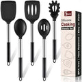 5Pcs Silicone Cooking Utensils Set, Black