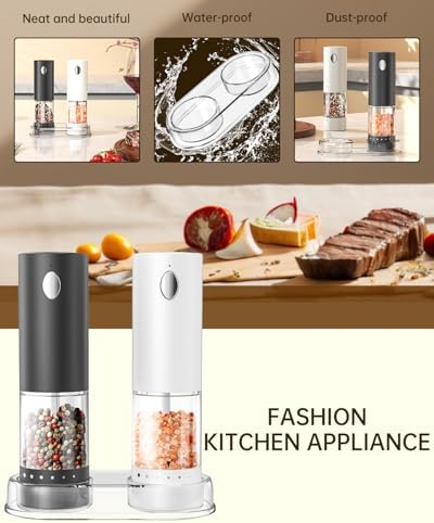 CIRCLE JOY Electric Salt and Pepper Grinder Set, Rechargeable