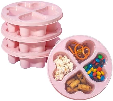 Paris Hilton Stackable Bento Snack Container Set, 4-Compartment Meal