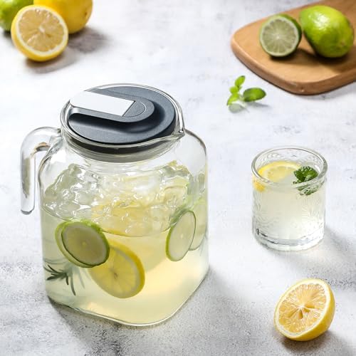 68 Oz Seal Pitcher With Lid and Spout, Large Iced Tea Pitcher for