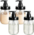 Amolliar Plastic Mason Jar Soap Dispenser, 16OZ, 4 Pack