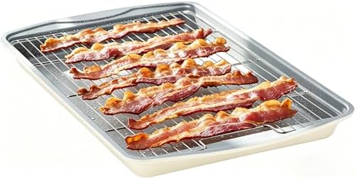 Nonstick Crisp Baking Tray With Wire Rack, Ceramic Coating Jelly Roll
