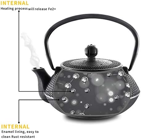 Velaze Cast Iron Teapot Set with Infuser,Japanese Style,2