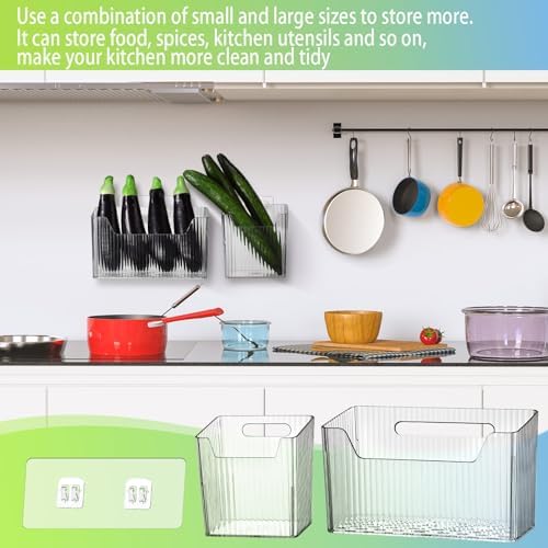 SiliFine 8 Pcs Cabinet Door Organizer Bin Wall Mount