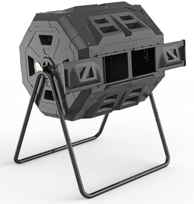 43 Gallon Dual-Chamber Tumbling Compost Bin