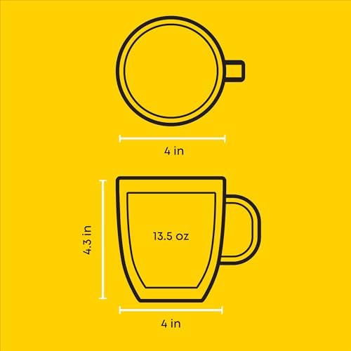 JoyJolt Savor Double Wall Insulated Glasses - Coffee Mugs (Set of 2)