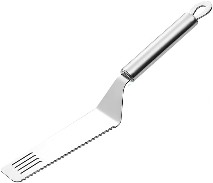 Pie Server Serrated and Cake Cutter,Stainless Steel Pie Server Angled