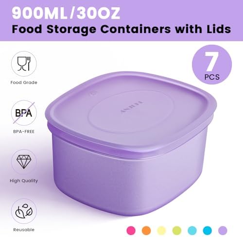 7-Piece Meal Prep Containers — 3.8-Cup Reusable Airtight Plastic Food