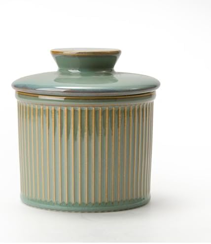 XELA Large Butter Crock for Countertop, French Butter Dish, Turquoise