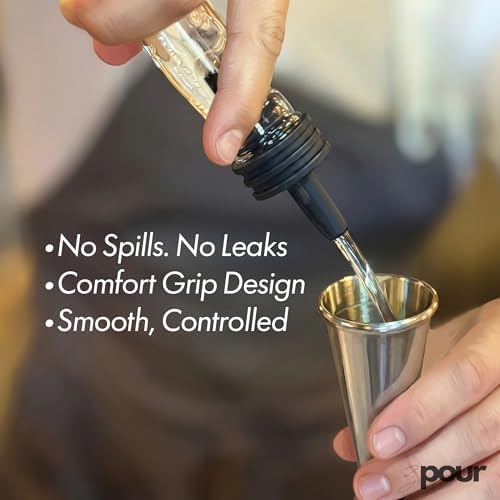Black Premium Quality Liquor Pour Spouts Pack 12 Reusable Leakproof