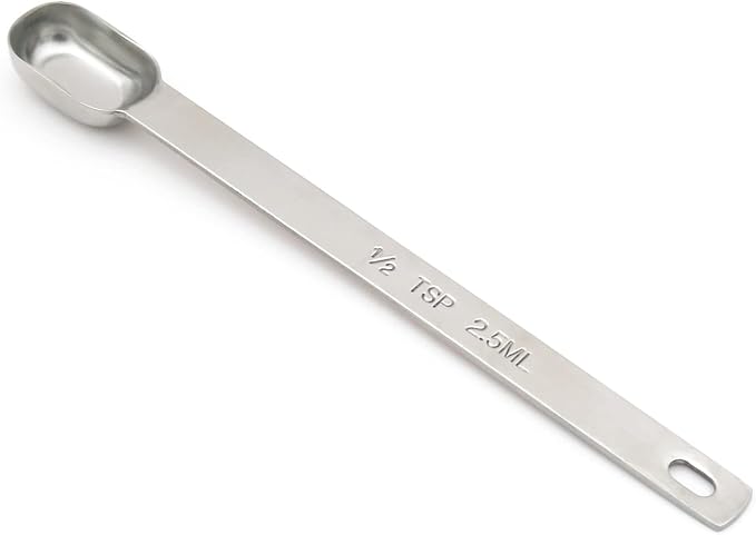1PCS 1/2tsp Single Measuring Spoon, Stainless Steel Long Handle Individual by BERYLER