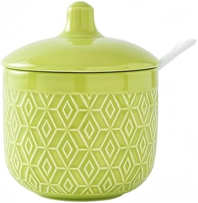 Salt Pot, Solid Color Porcelain Sugar Pot, For Coffee Bar, Sugar Bowl