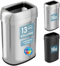 iTouchless 13 Gallon Stainless Steel Open Top Trash Can