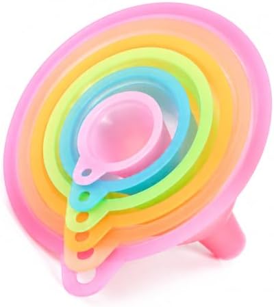 6 Pcs Plastic Funnel Set for Kitchen, All Purpose, Multicolor