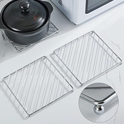 3 Pcs Stainless Steel Trivets Heat Resistant Insulated Hot Pads Table