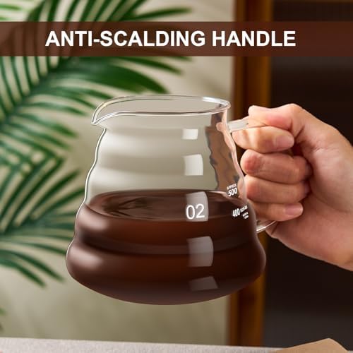 gegewawa Pour Over Coffee Maker Set, Glass Coffee Dripper & Carafe 20