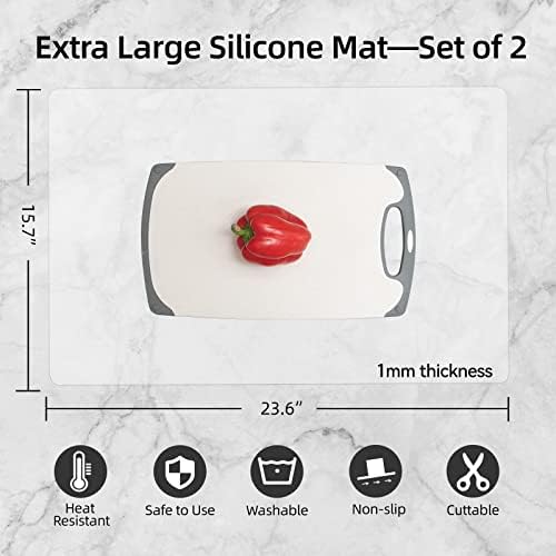 2 Pack Silicone Mats for Kitchen Counter, 23.62" x 15.75"