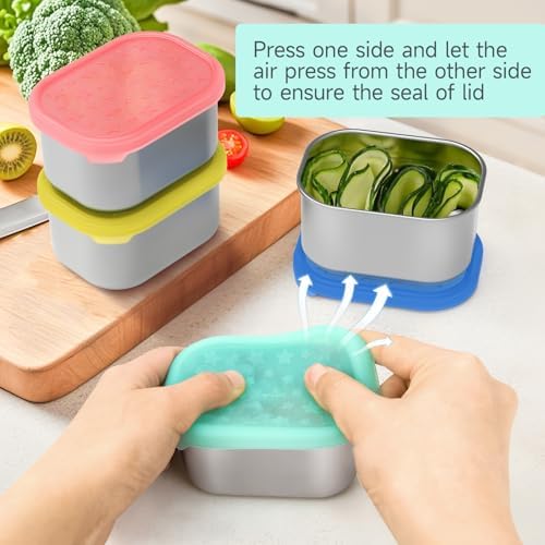 SOPHICO 8oz Kids Snack Containers with Silicone Lid, 1 Cup for School