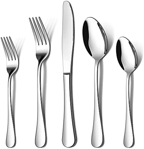 LIANYU 20 Piece Silverware Flatware Set, Stainless Steel Cutlery Set