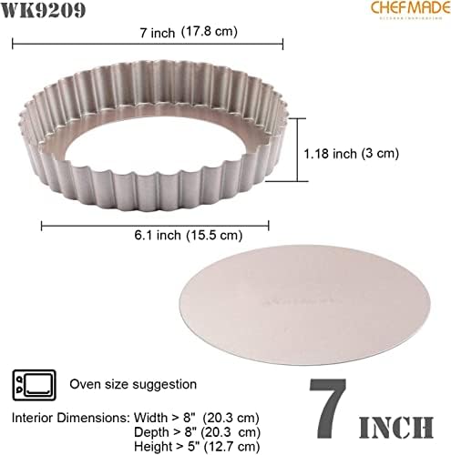 CHEFMADE Tart Pan Set, 7" and 9" Round Pie Pan with Removable Loose