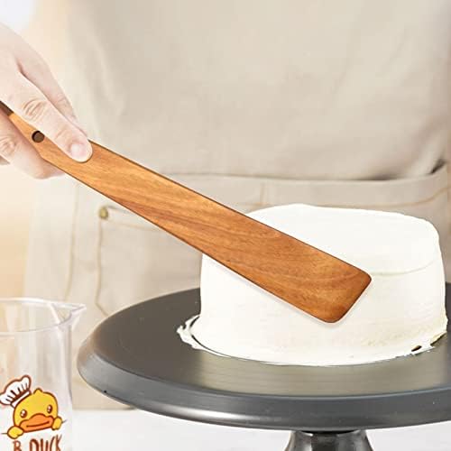 Non Toxic Wood Spatula for Cooking Spoon Teak Wooden Utensil Set