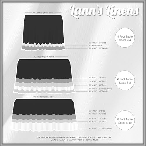 Lann's Linens 90 x 132 Inch Rectangular Tablecloth, Washable Polyester