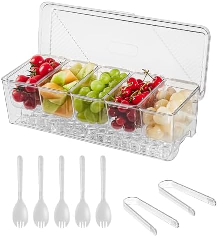 Ice Chilled Condiment Caddy,Stackable Chilled Condiment