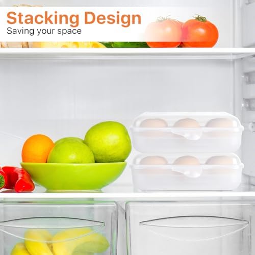 2-Pack 6-Grid Egg Holder, Clear White