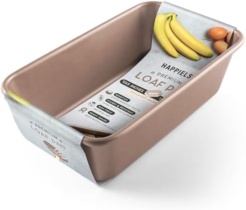 HAPPIELS 5 x 9 inch Nonstick Loaf Pan 1lb for Oven Baking, PFOA & BPA