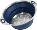 Collapsible Colander Set with Silicone Mat,2-in-1 Stainless Steel