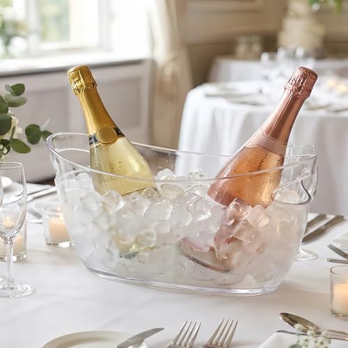 OBTANIM Clear Acrylic Ice Buckets Large Champagne Drink Cooler Storage