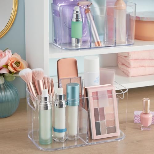 STORi Bliss 5-Compartment Cosmetics Organizer, Set of 2, Clear