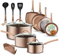 NutriChef 14-Piece Non Stick Kitchen Cookware Set w/Saucepan, Frying