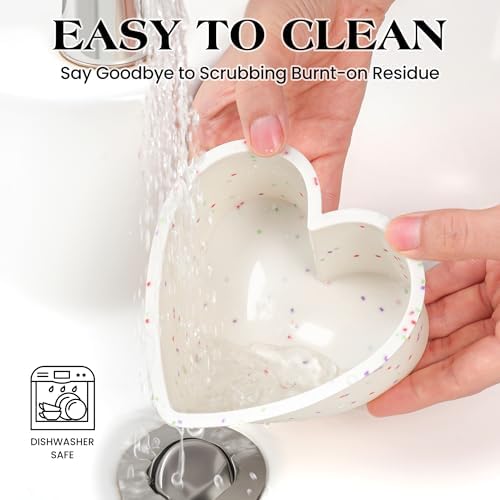 4 Inch Mini Silicone Heart Shaped Cake Pans for Baking Set of 3