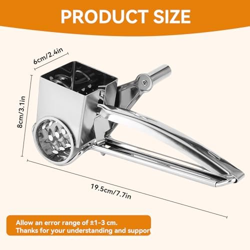 Stainless Steel Rotary Cheese Grater with 3 Drums
