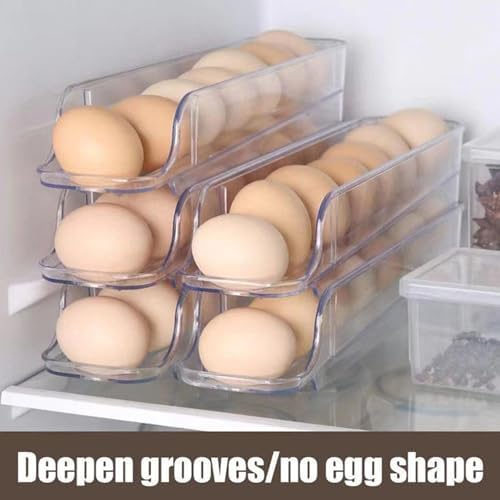 Egg Holder for Fridge Egg Organizer for Fridge 2 Tiers Egg Tray