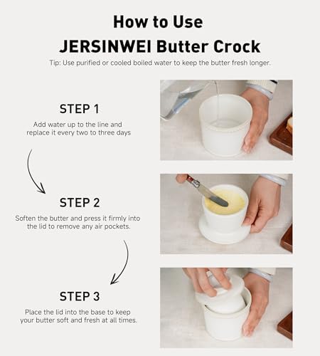 French Butter Crock, Butter Keeper for Counter, 8OZ/2 Sticks