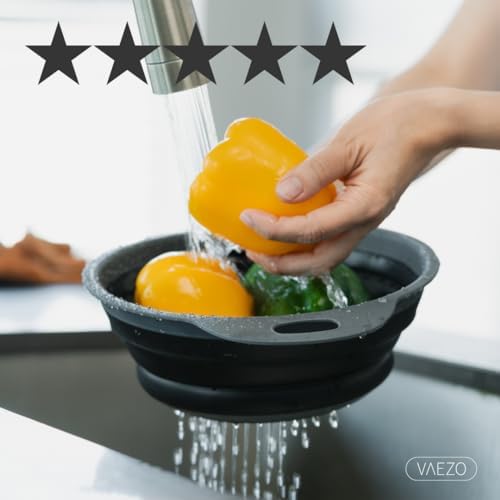 Collapsible Colander | 2-Pack Black Collapsible Strainer for Pasta